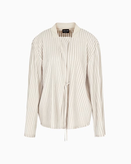 a|x armani exchange Silk jersey and suede jacket