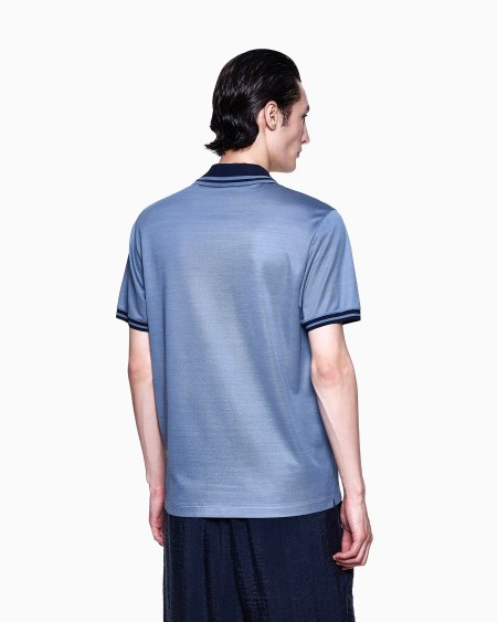 A|x Armani Exchange Silk Piqué Jersey Polo Shirt