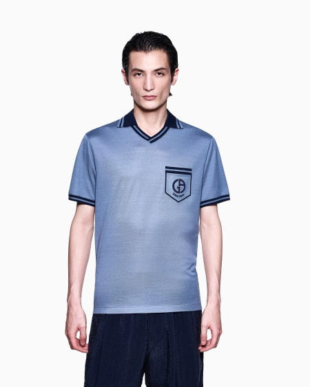 A|x Armani Exchange Silk Piqué Jersey Polo Shirt