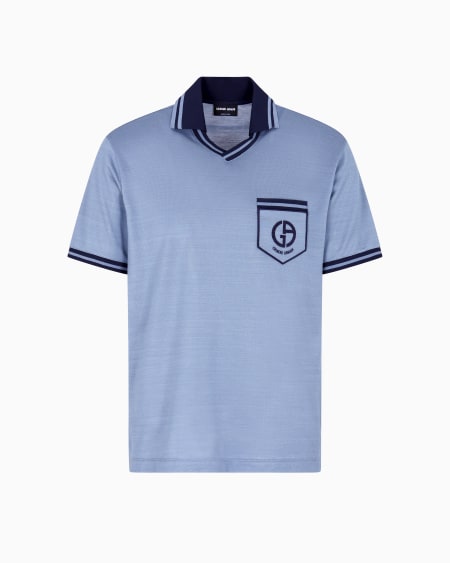 a|x armani exchange Silk piqué jersey polo shirt