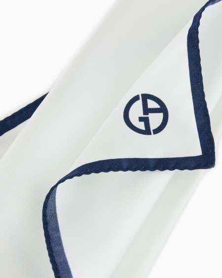 A|x Armani Exchange Silk Pocket Square With Logo