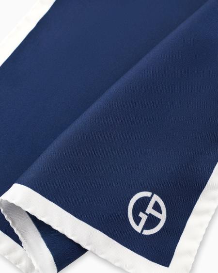 A|x Armani Exchange Silk Pocket Square With Logo