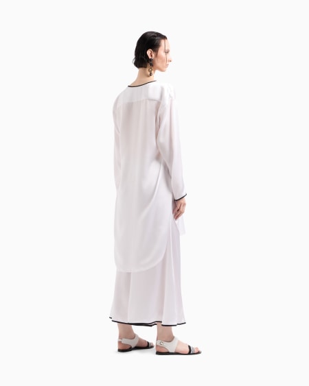 A|x Armani Exchange Silk Satin Long Shirt