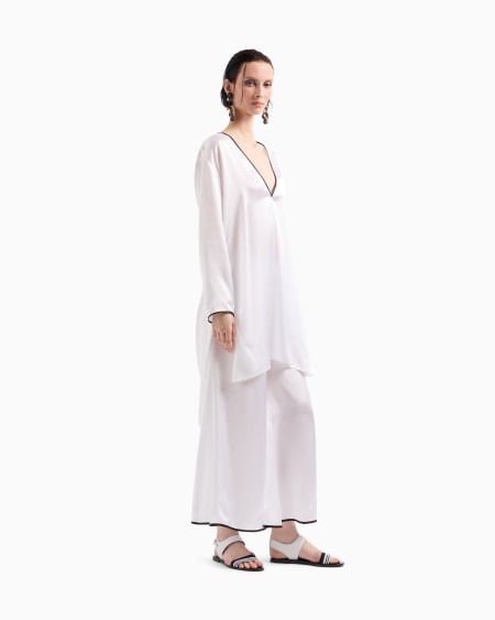 A|x Armani Exchange Silk Satin Long Shirt