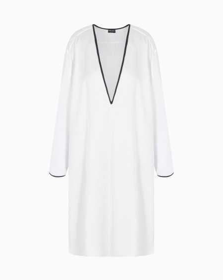 a|x armani exchange Silk satin long shirt