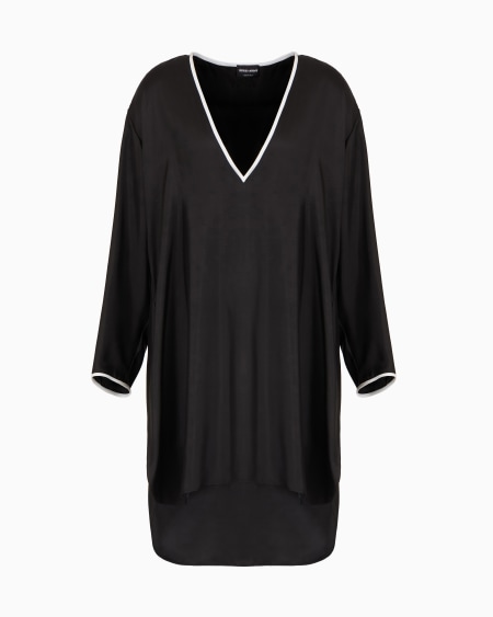 a|x armani exchange Silk satin long shirt