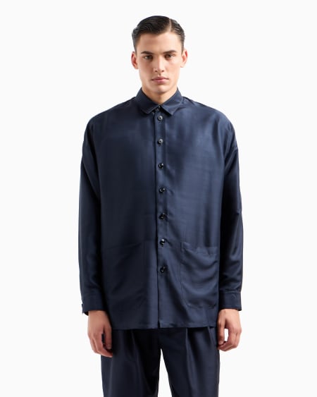 A|x Armani Exchange Silk Shirt Jacket