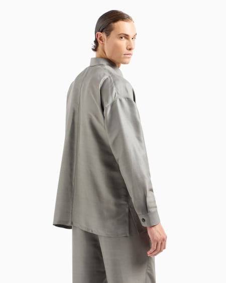 A|x Armani Exchange Silk Shirt Jacket