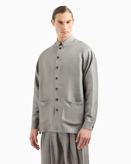 A|x Armani Exchange Silk Shirt Jacket