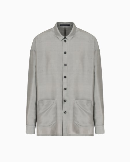 A|x Armani Exchange Silk Shirt Jacket