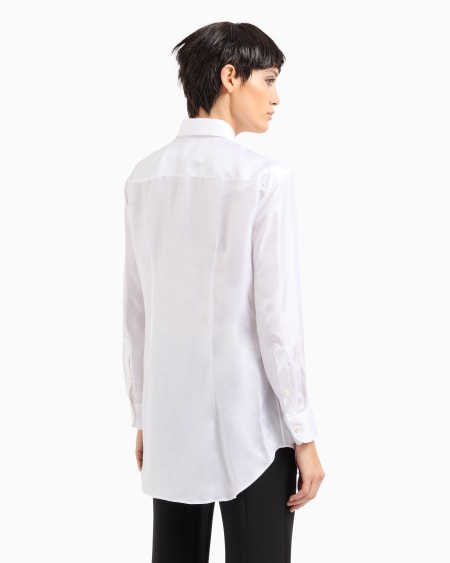 A|x Armani Exchange Silk Twill Long Shirt ASV