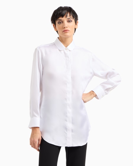 A|x Armani Exchange Silk Twill Long Shirt ASV