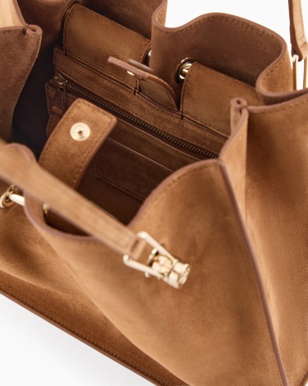 A|x Armani Exchange Small Suede Shopper Bag