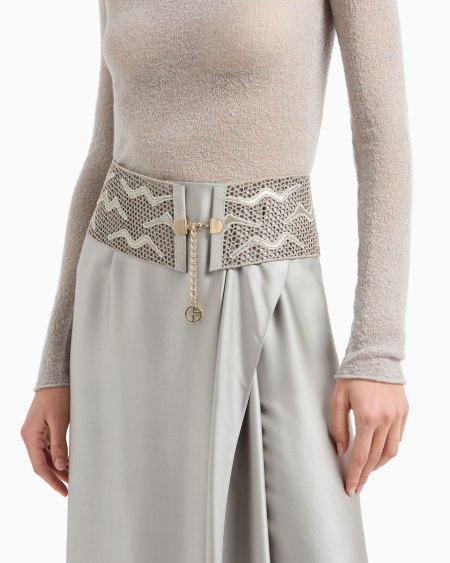 A|x Armani Exchange Sparkling Lace And Nubuck Belt