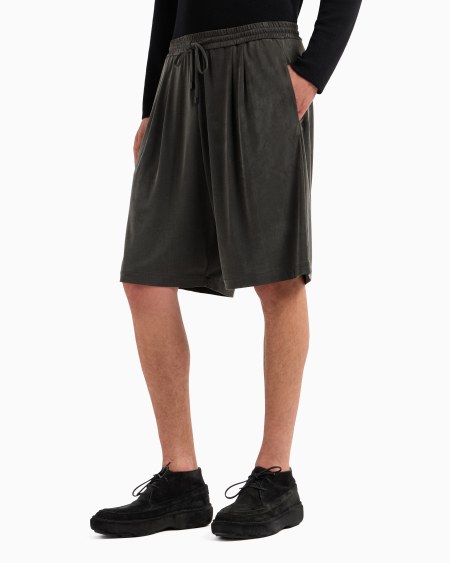 A|x Armani Exchange Stretch Cupro Bermuda Shorts