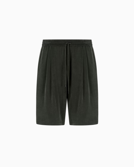 A|x Armani Exchange Stretch Cupro Bermuda Shorts