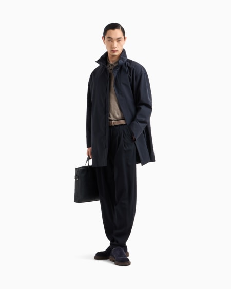 A|x Armani Exchange Stretch Nylon Pea Coat