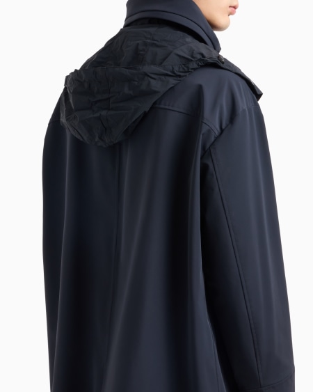 A|x Armani Exchange Stretch Nylon Pea Coat