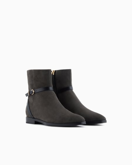 A|x Armani Exchange Suede And Calfskin Ankle Boots