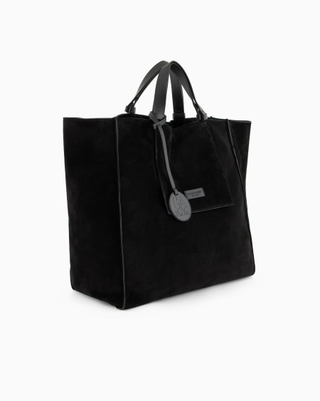 A|x Armani Exchange Suede And Leather Shopper Bag