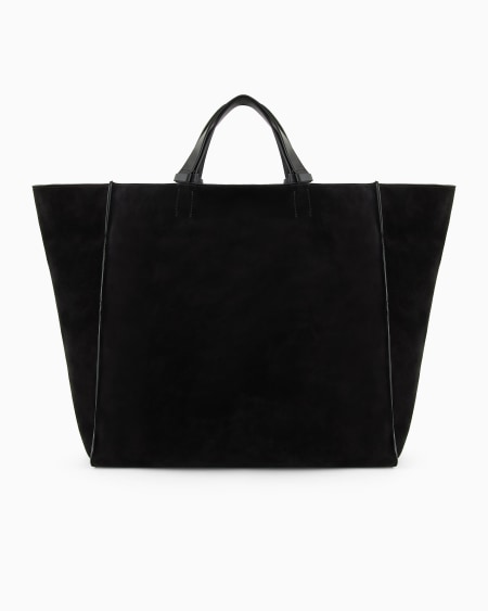 A|x Armani Exchange Suede And Leather Shopper Bag