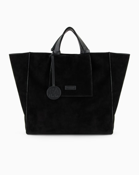 a|x armani exchange Suede and leather shopper bag
