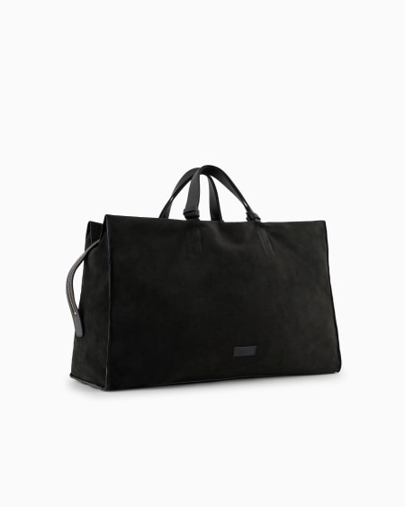 A|x Armani Exchange Suede Duffel Bag