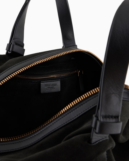 A|x Armani Exchange Suede Duffel Bag