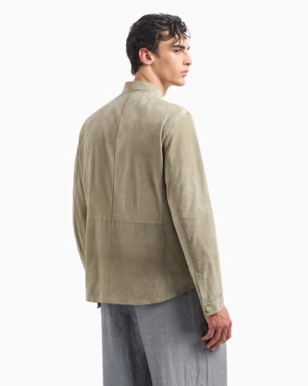 A|x Armani Exchange Suede-lambskin Shirt Jacket