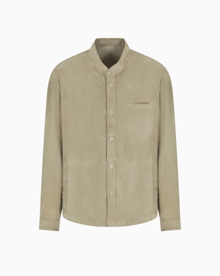 A|x Armani Exchange Suede-lambskin Shirt Jacket