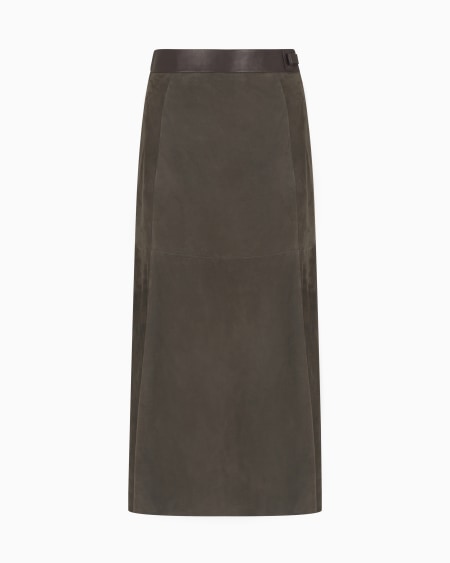 a|x armani exchange Suede midi skirt