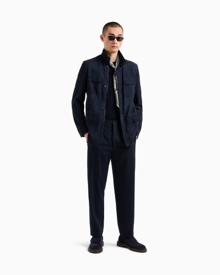 A|x Armani Exchange Suede Safari Jacket