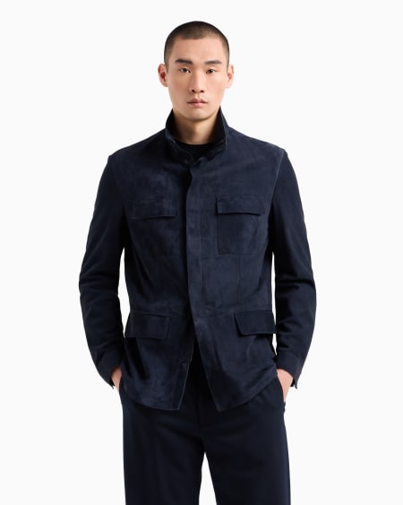 A|x Armani Exchange Suede Safari Jacket