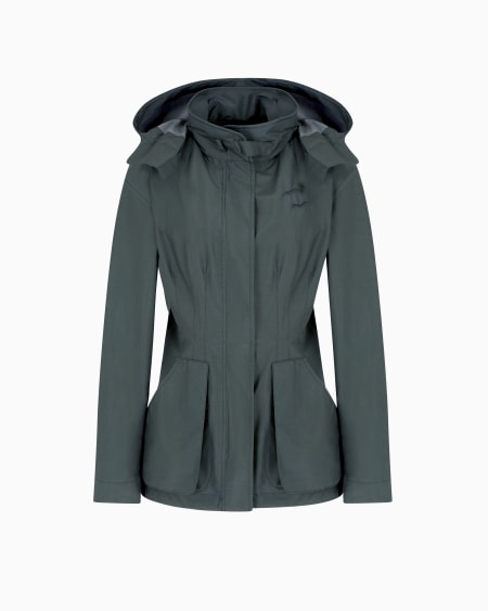 a|x armani exchange Technical silk hooded pea coat