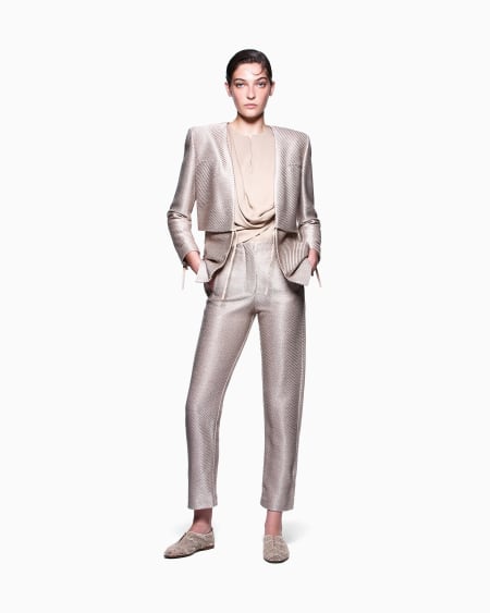 A|x Armani Exchange Top In Silk Double Georgette