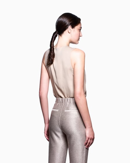 A|x Armani Exchange Top In Silk Double Georgette