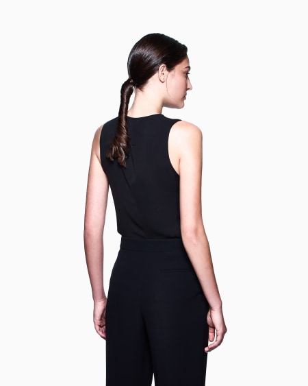 A|x Armani Exchange Top In Silk Double Georgette