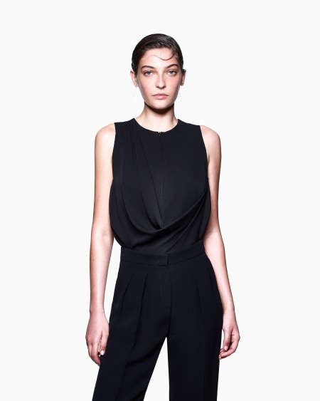 A|x Armani Exchange Top In Silk Double Georgette
