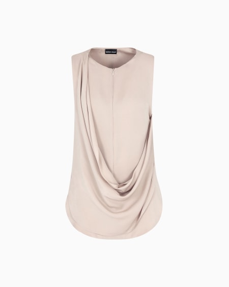 a|x armani exchange Top in silk double georgette