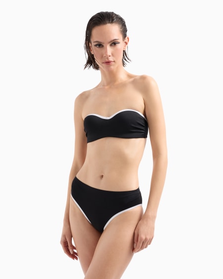 A|x Armani Exchange Two-tone Bandeau Bikini