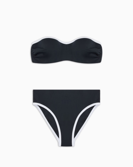 a|x armani exchange Two-tone bandeau bikini