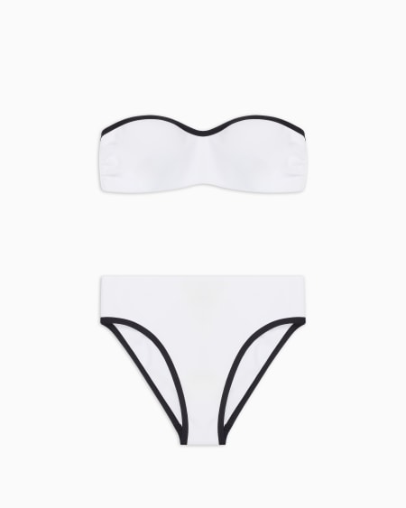 a|x armani exchange Two-tone bandeau bikini
