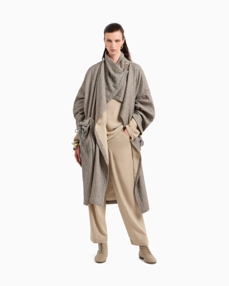 A|x Armani Exchange Two-tone Cotton Jersey Coat