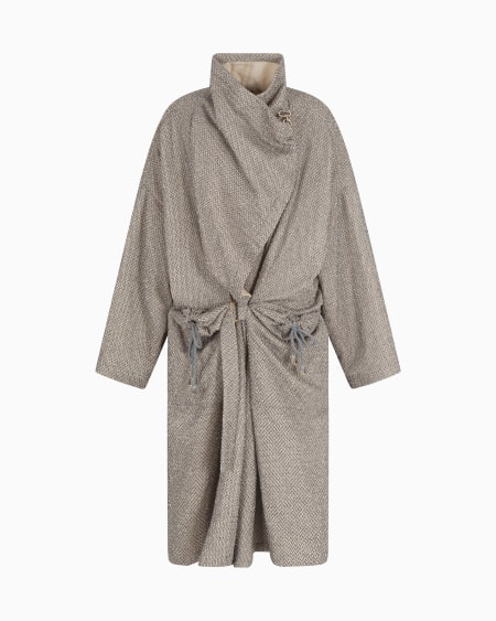 a|x armani exchange Two-tone cotton jersey coat