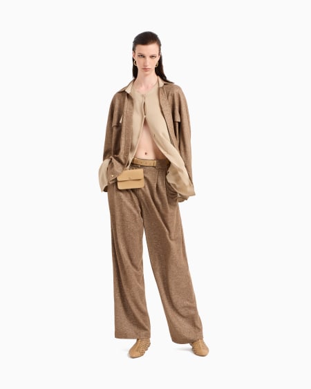 A|x Armani Exchange Two-tone Linen Jersey Shirt