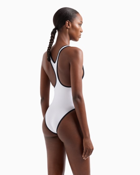 A|x Armani Exchange Two-tone One-piece Swimsuit