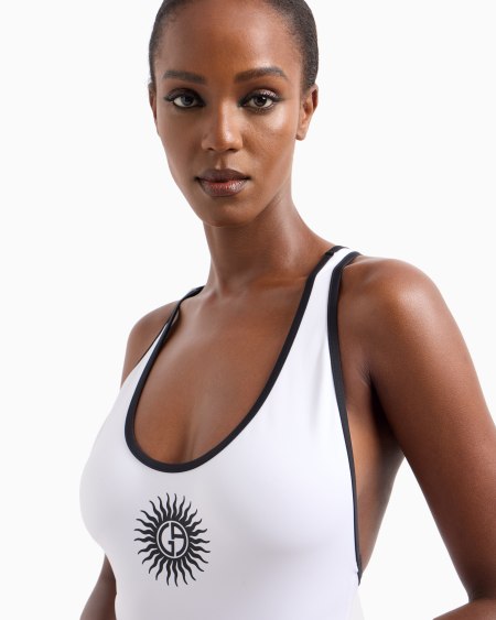 A|x Armani Exchange Two-tone One-piece Swimsuit