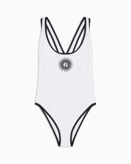 a|x armani exchange Two-tone one-piece swimsuit