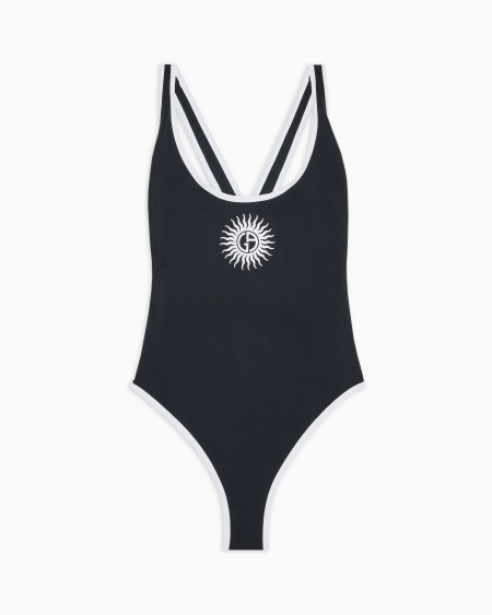 a|x armani exchange Two-tone one-piece swimsuit