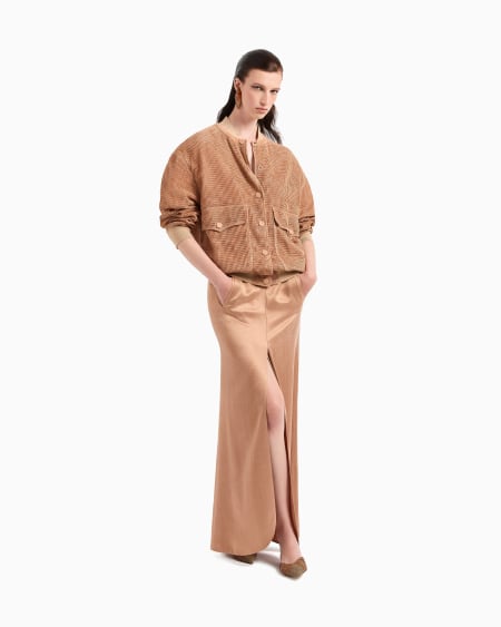 A|x Armani Exchange Viscose And Cupro Long Skirt